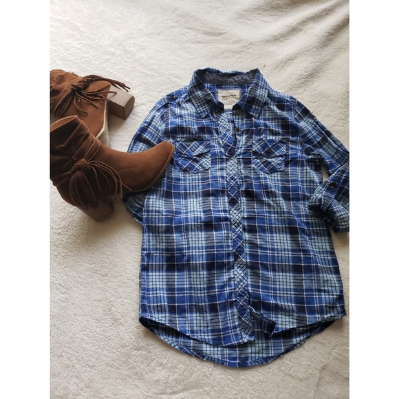 Arizona Jean Company Tops - Snap Plaid